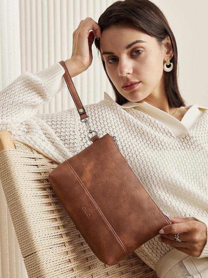 CLUCI Wristlet Wallet for Women Large Capacity Leather Clutch Purse Slim Ladies Travel Credit Card Holder Phone Organizer - Image 2